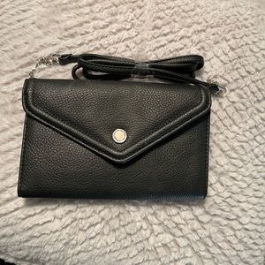 Black real leather new cross body bag